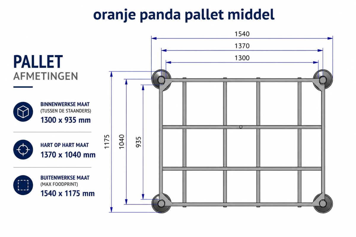 Oranje panda pallet Middel - Afbeelding 2